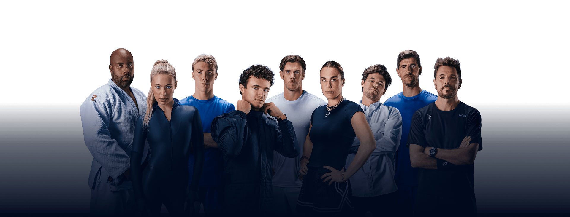 Grouped picture of athletes with Lando Norris in the middle